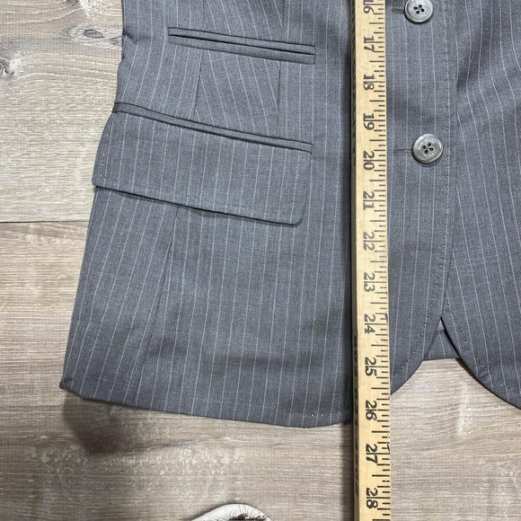 Brooks Brothers Blazer Womens 6 Gray Pinstripe Super 110s Wool Italy Jacket - Picture 4 of 13